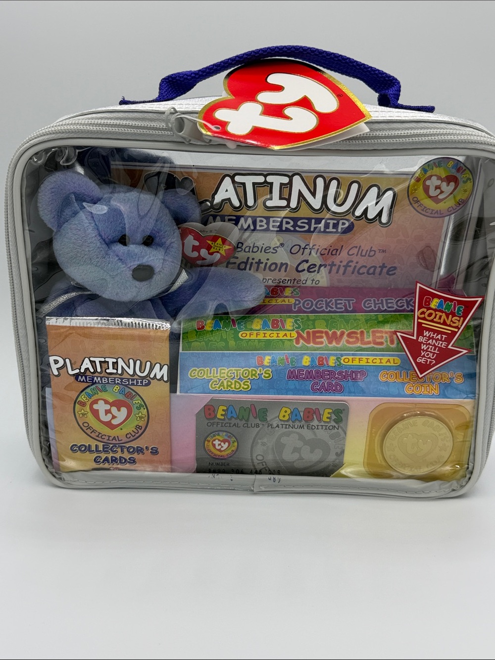 Ty Purple Plush Platinum Membership Kit with Collector Cards